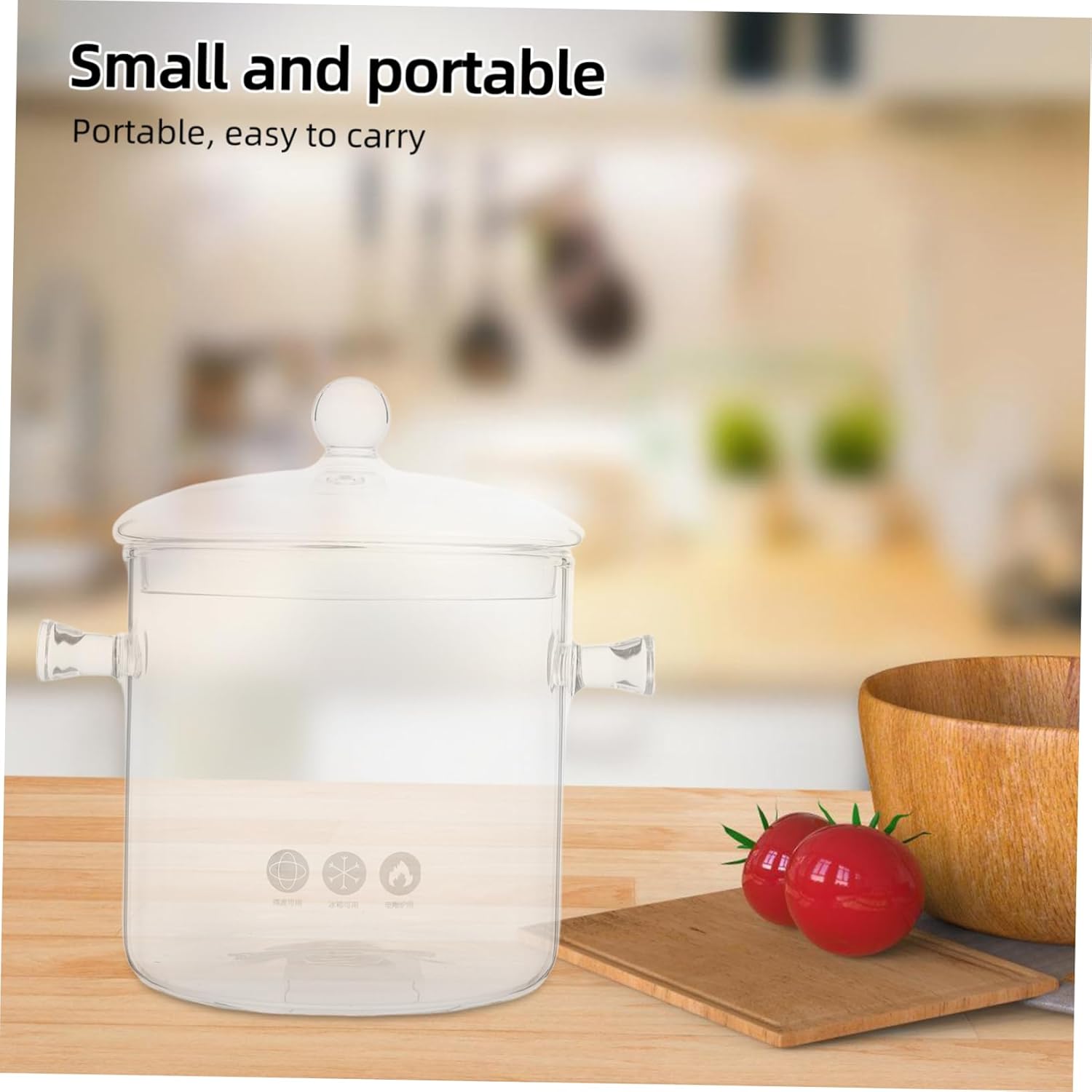 Dual-Handled Clear Glass Stock Pot