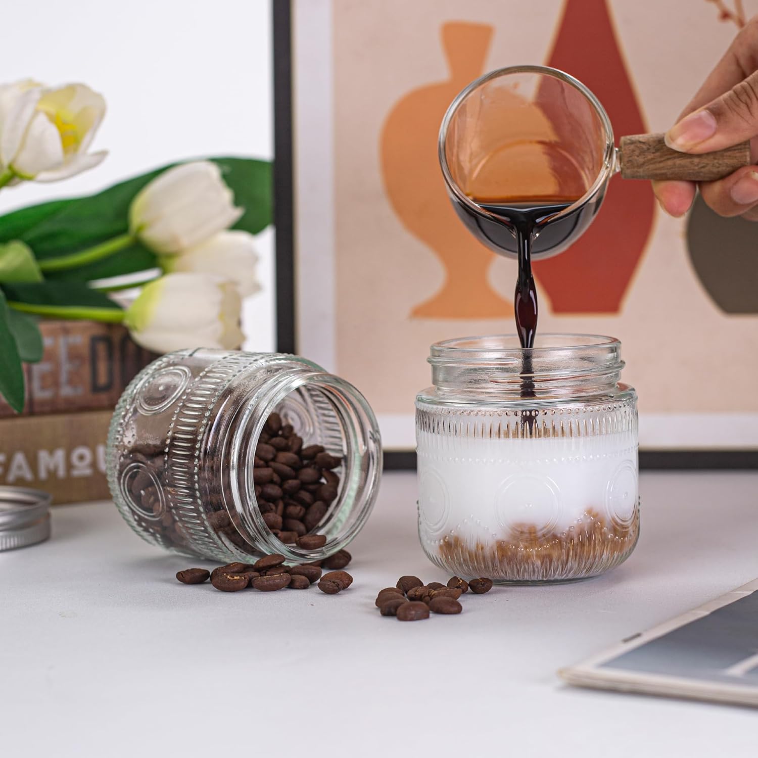 Amzcku 8oz Mason Jars