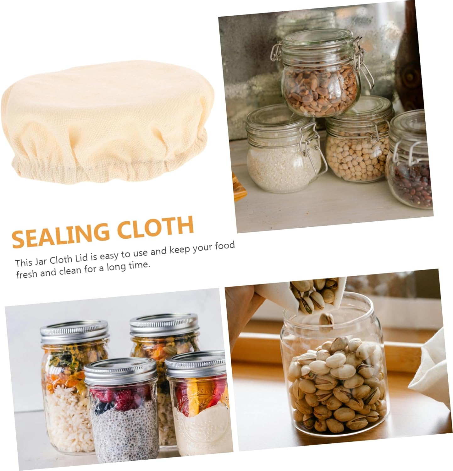 KICHOUSE Reusable Canning Lids 4pc Set for Wide Mouth Jars