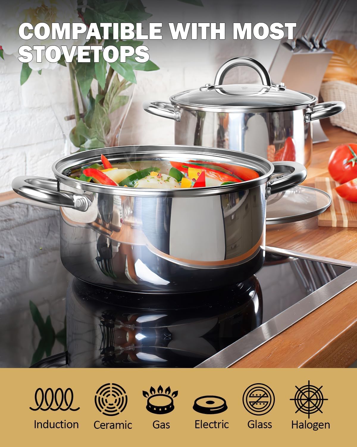 Cook N Home 12-Quart Stainless Steel Stockpot with Lid