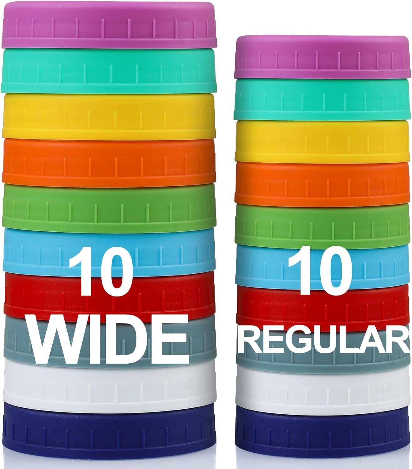 AOZITA 20-Piece Mason Jar Lids - Wide Regular Mouth Canning Kitchen Storage