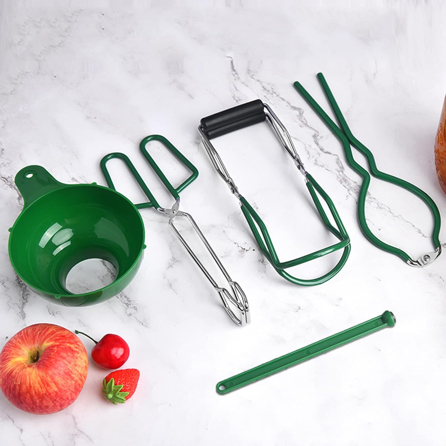 5PCS Canning Kit with Tongs Funnel Lifter Wrench Lid Lifter Green