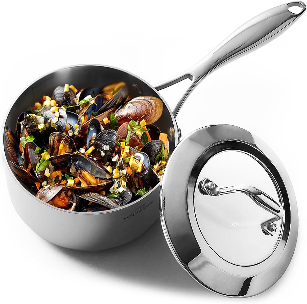 Ergonomic Mirror-Polished 175 QT Sauce Pan