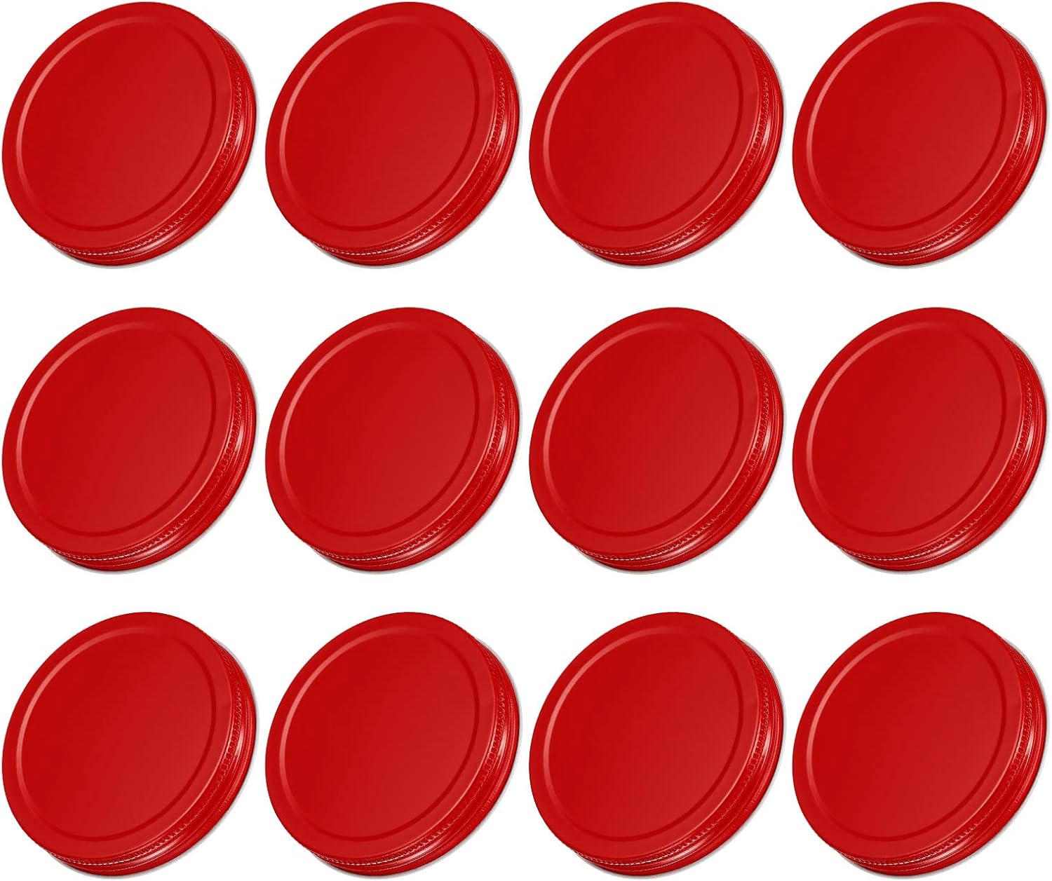 Uxcell Mason Jar Lids 86mm 12Pcs Red Leak Proof Caps