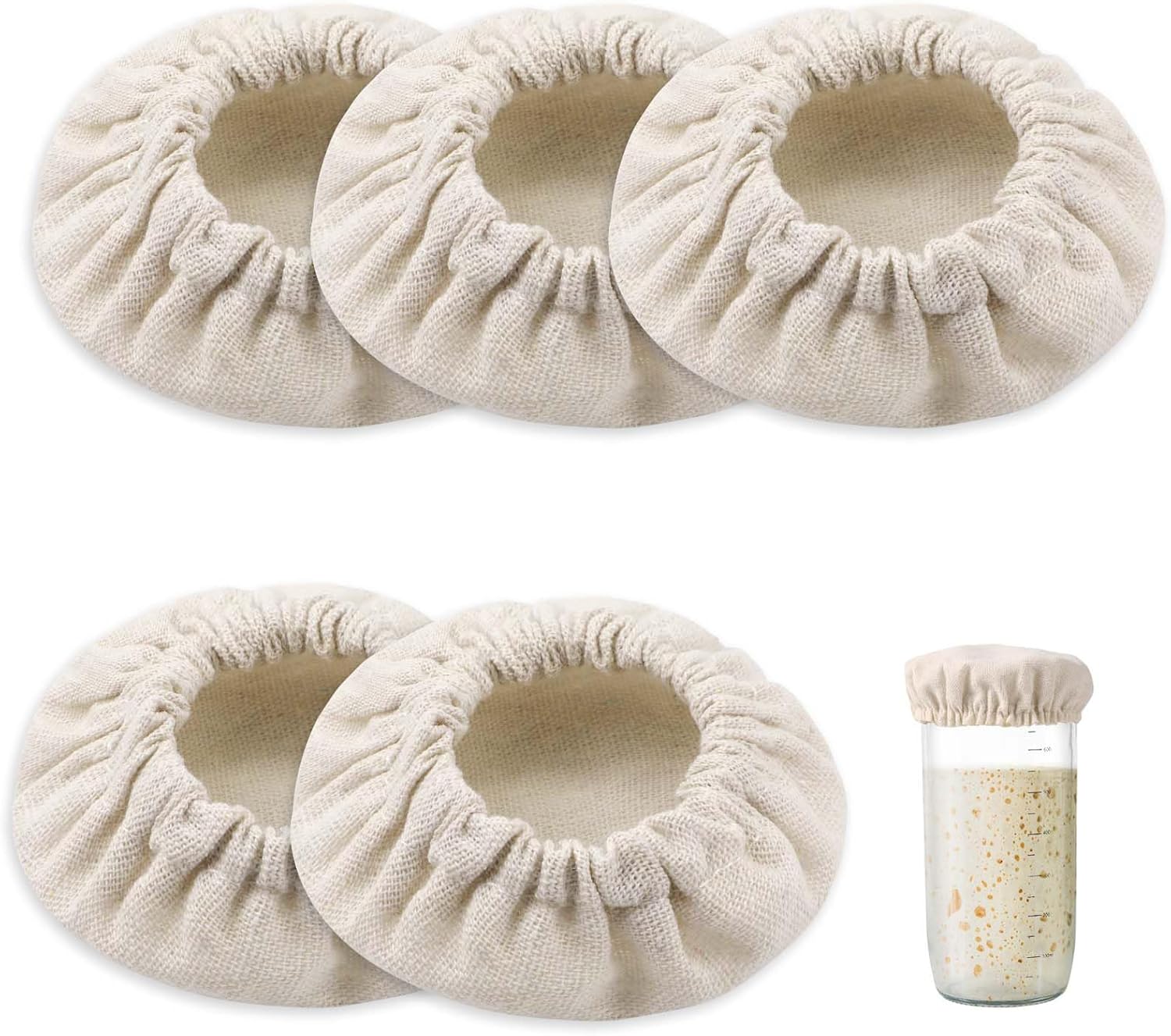 Protect your sourdough fermentation with premium cotton cloth jar covers