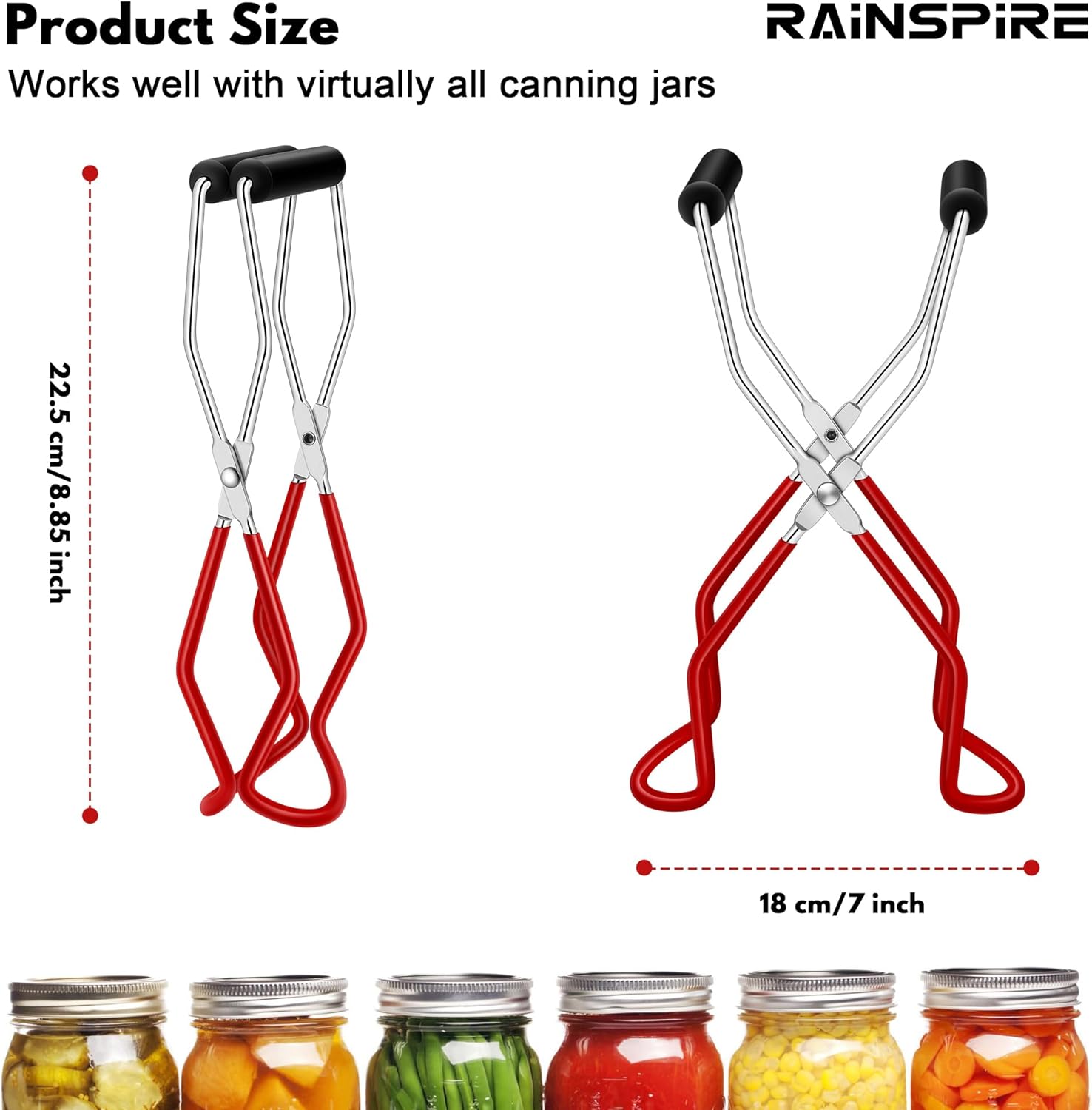 Rainspire Canning Jar Lifter Red Safety Tool