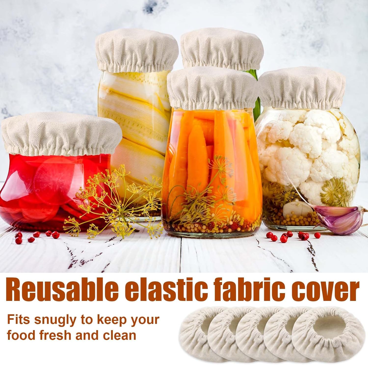 Protect your sourdough fermentation with premium cotton cloth jar covers