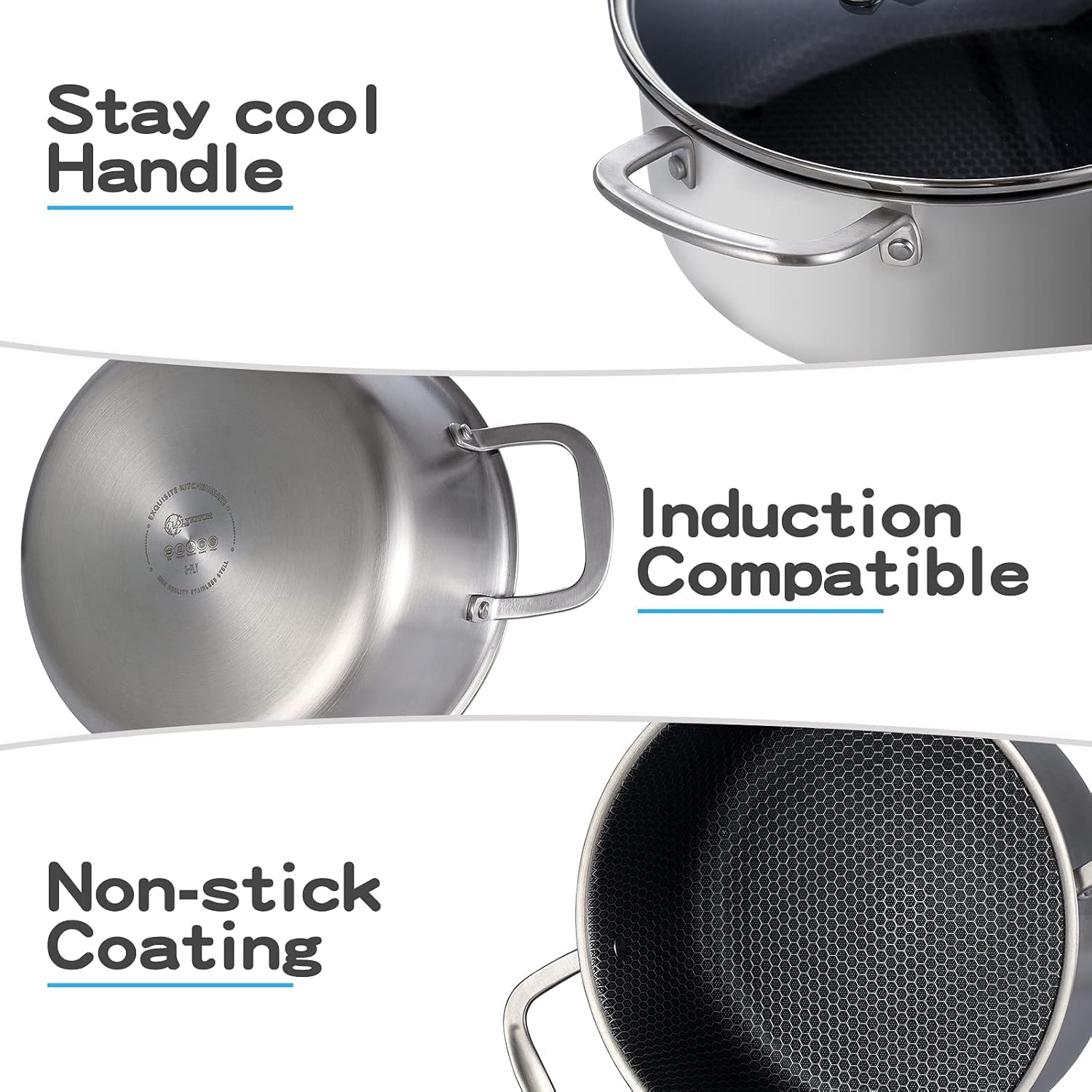 Tri-Ply Hybrid Stockpot Non-Stick Oven and Dishwasher Safe