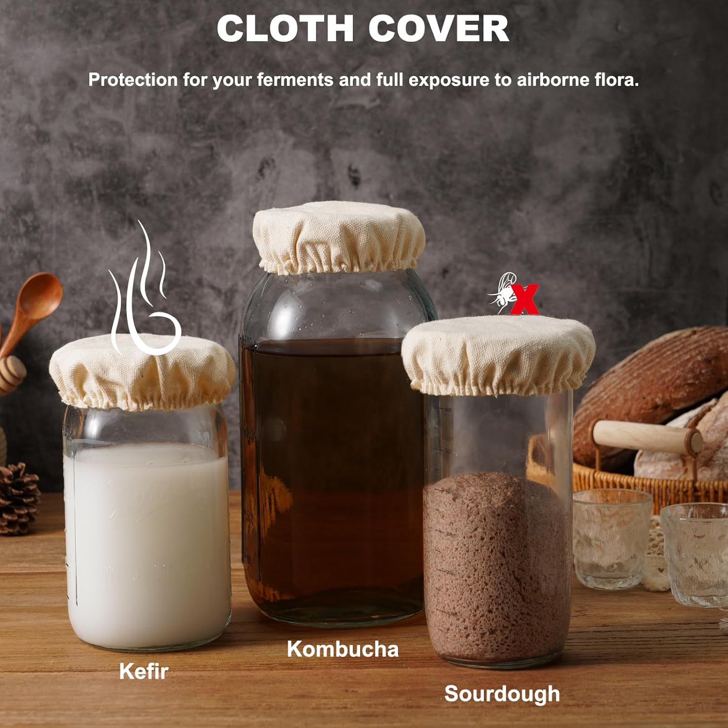 FyndraX 5-Pack Cloth Lids for Fermentation