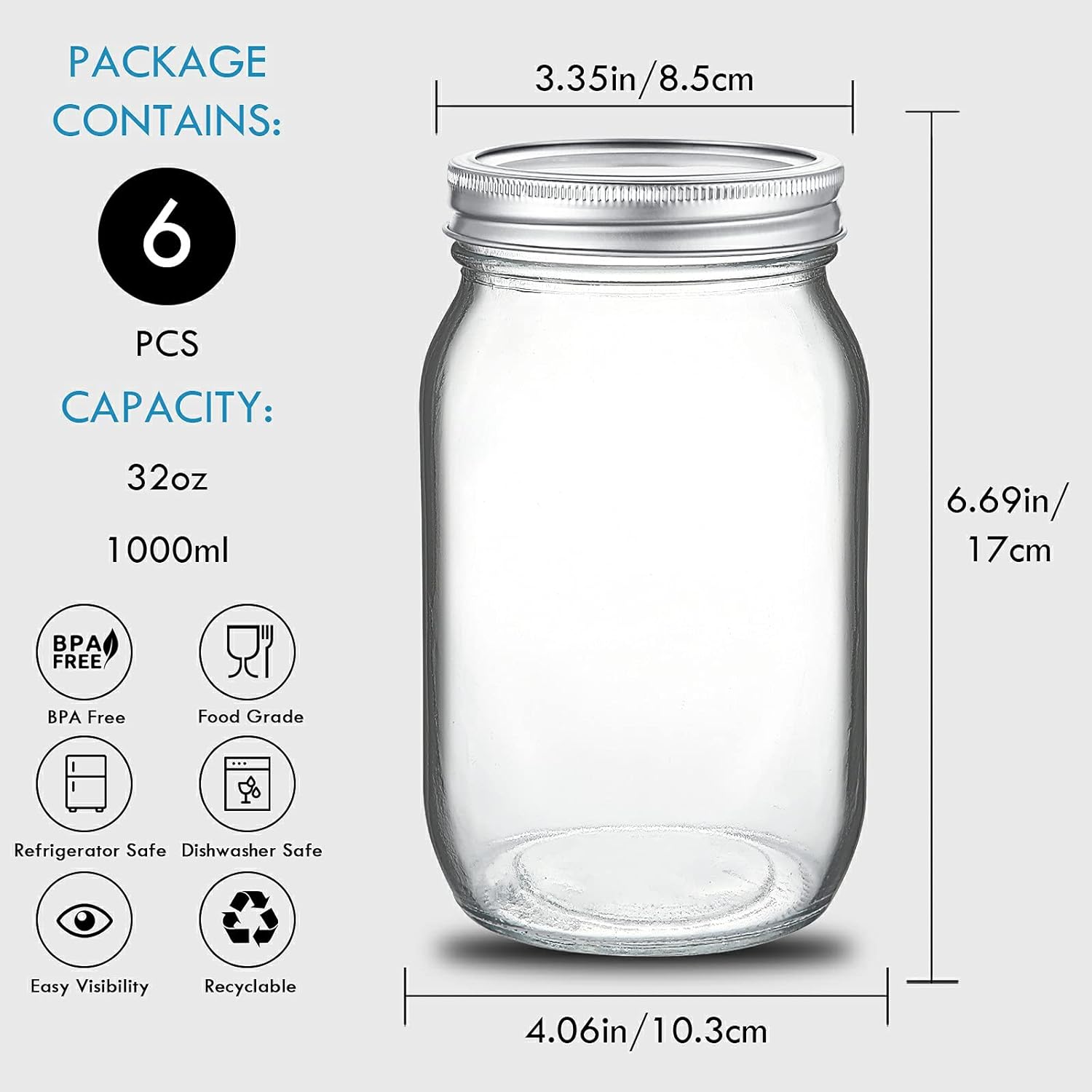 YEBODA Mason Jars