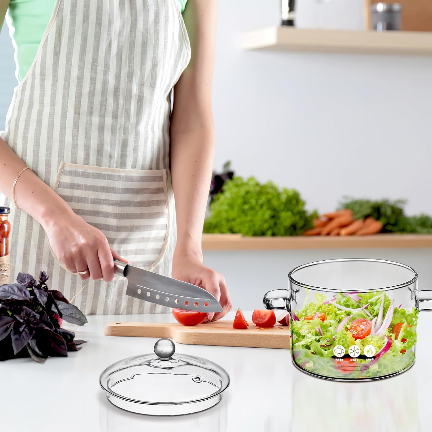 High-Borosilicate Glass Cooking Pot for Stove Kitchen Use