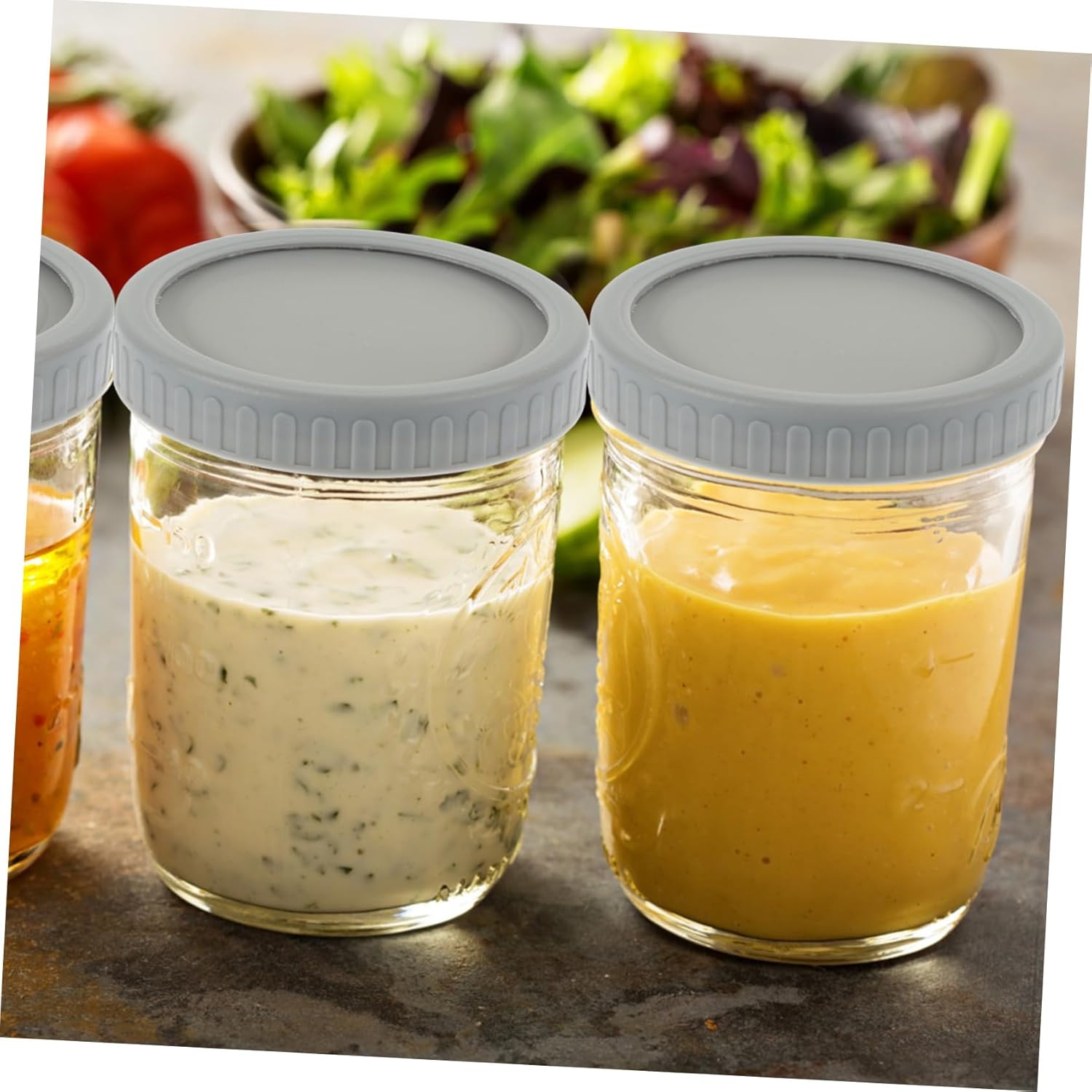 5-Set Mason Jar Lids Wide Mouth Leak-Proof Self-Closing