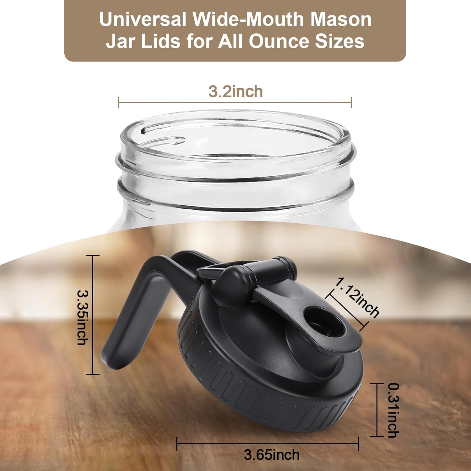 Simple Durable Mason Jar lid Set for Cooking Serving