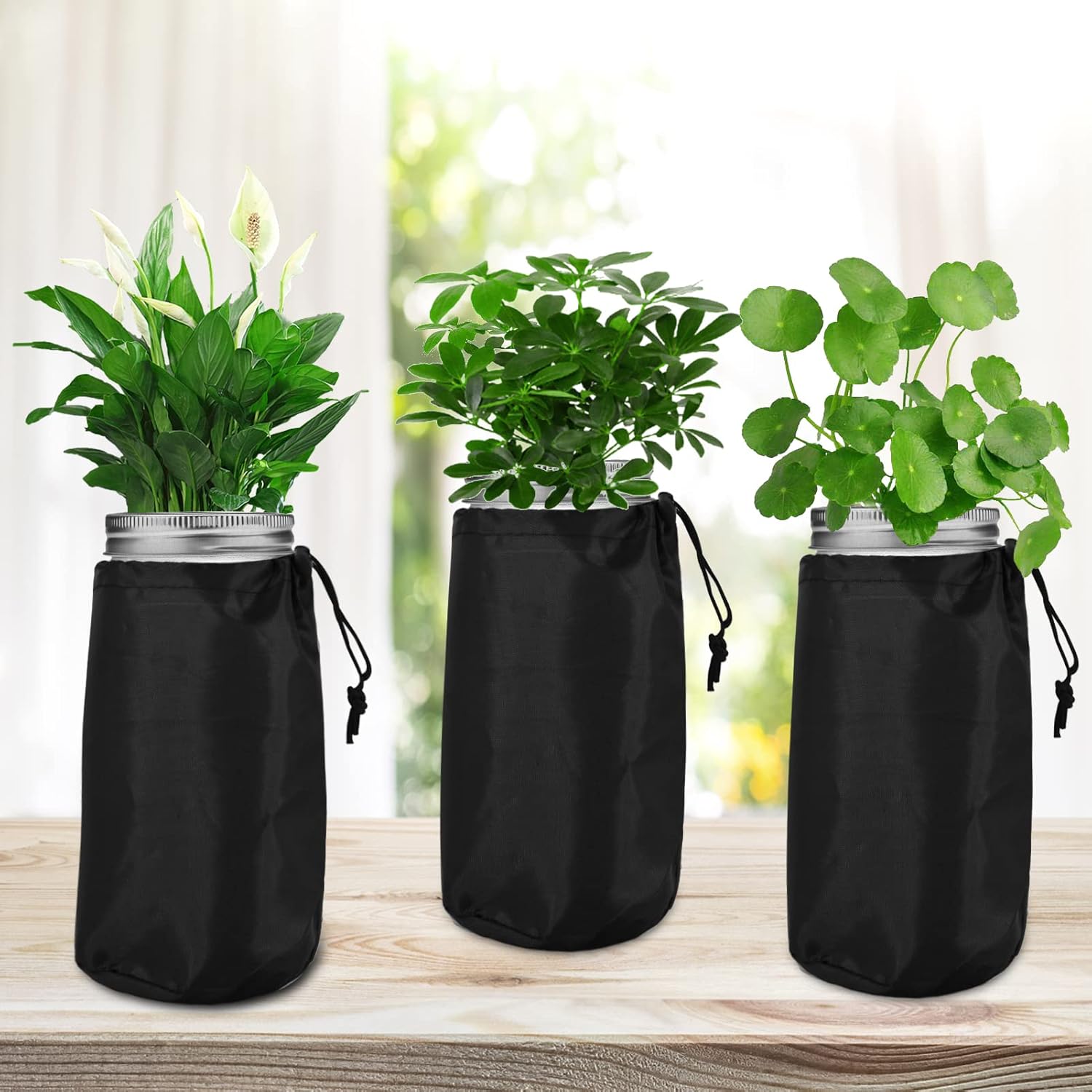 Emsiok 12-Piece Hydroponic Lids Set with Blackout Sleeves
