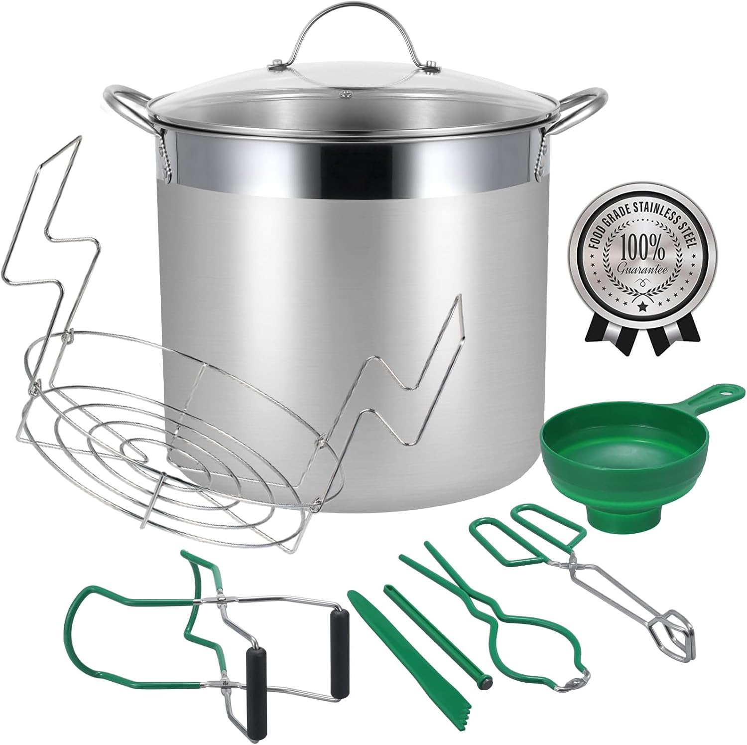 Stainless Steel Water Bath Canning Pot with Rack and Lid