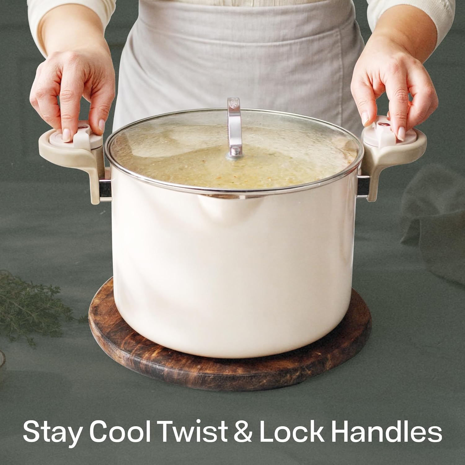 Nonstick Stock Pot With Strainer Lid Quick Cleanup and Eco-Friendly Cooking
