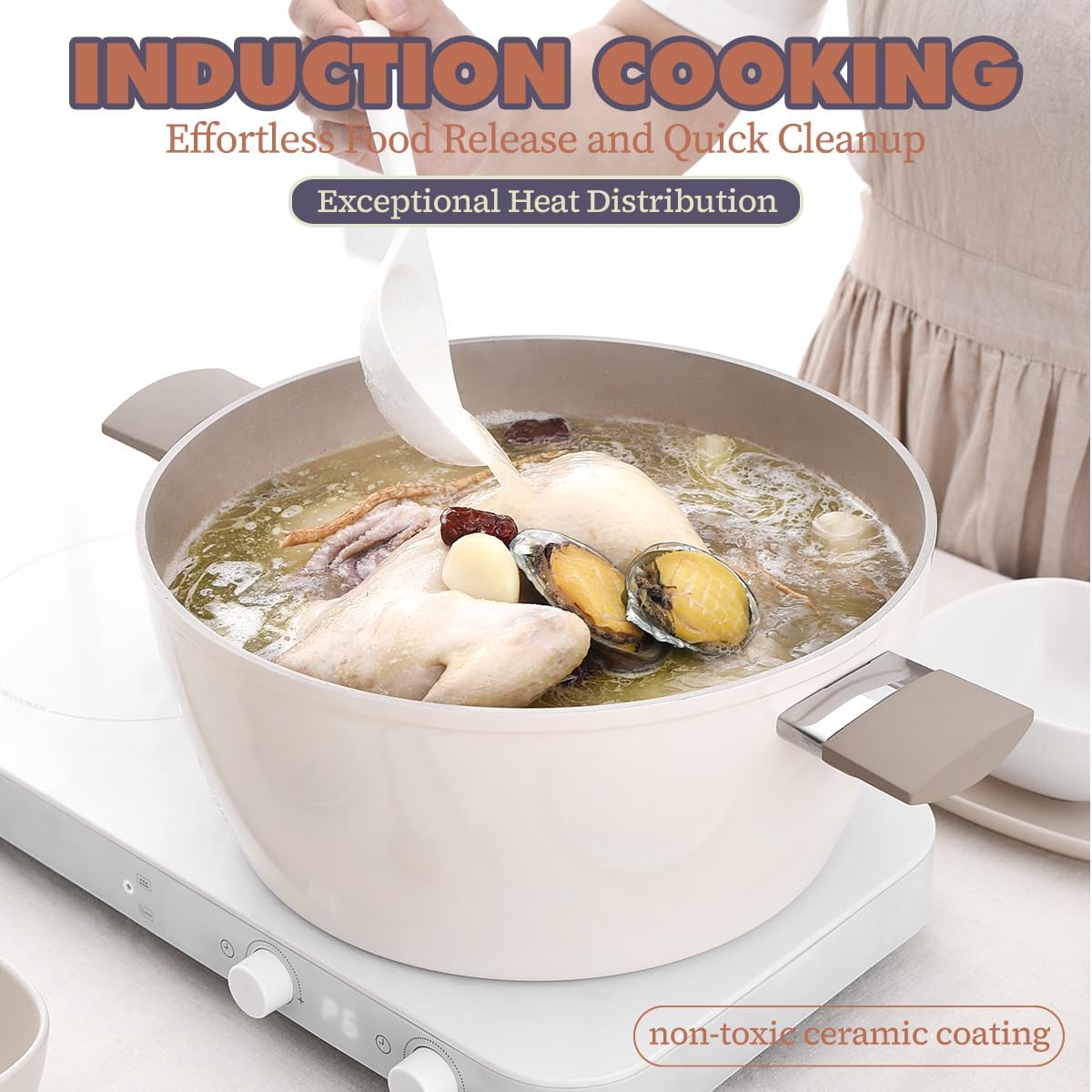 WAGENSTEIGER7-Layered Ceramic Stock Pot with Non-Stick Bakelite Handles