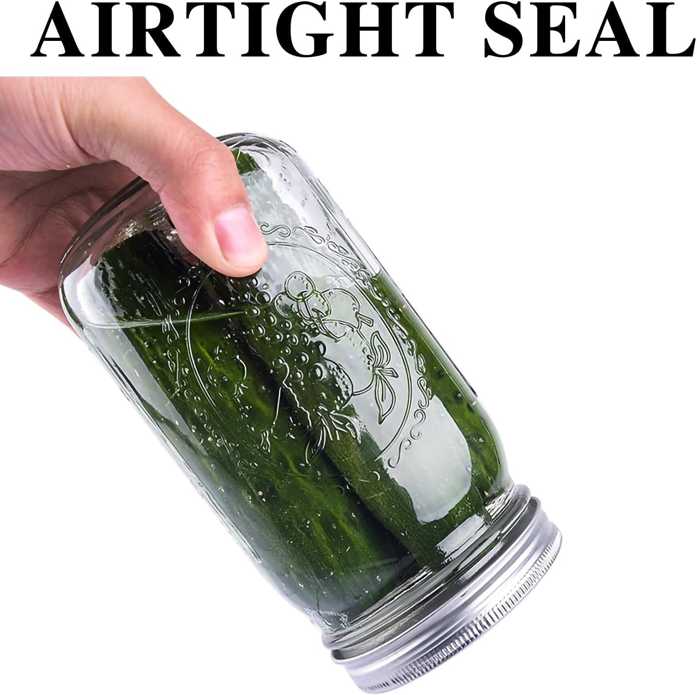 eleganttime 9-Pack 32 Oz Wide Mouth Mason Jars