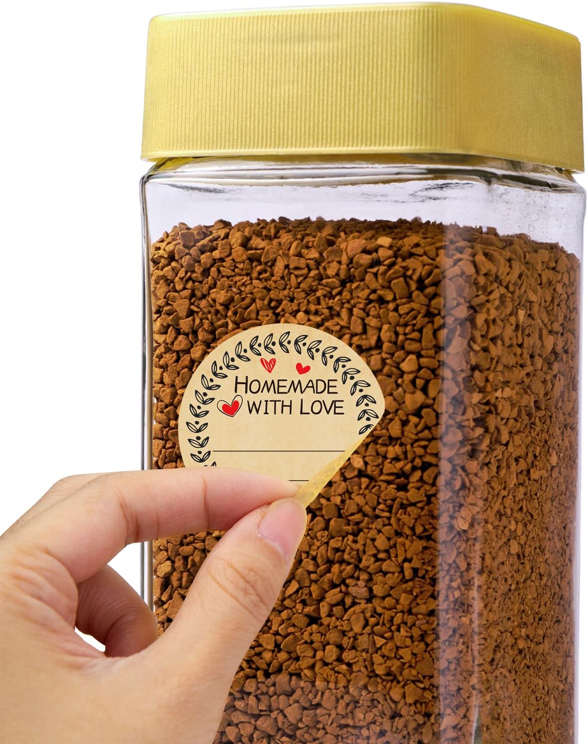 500Pcs 2 Canning Labels with Homemade with Love