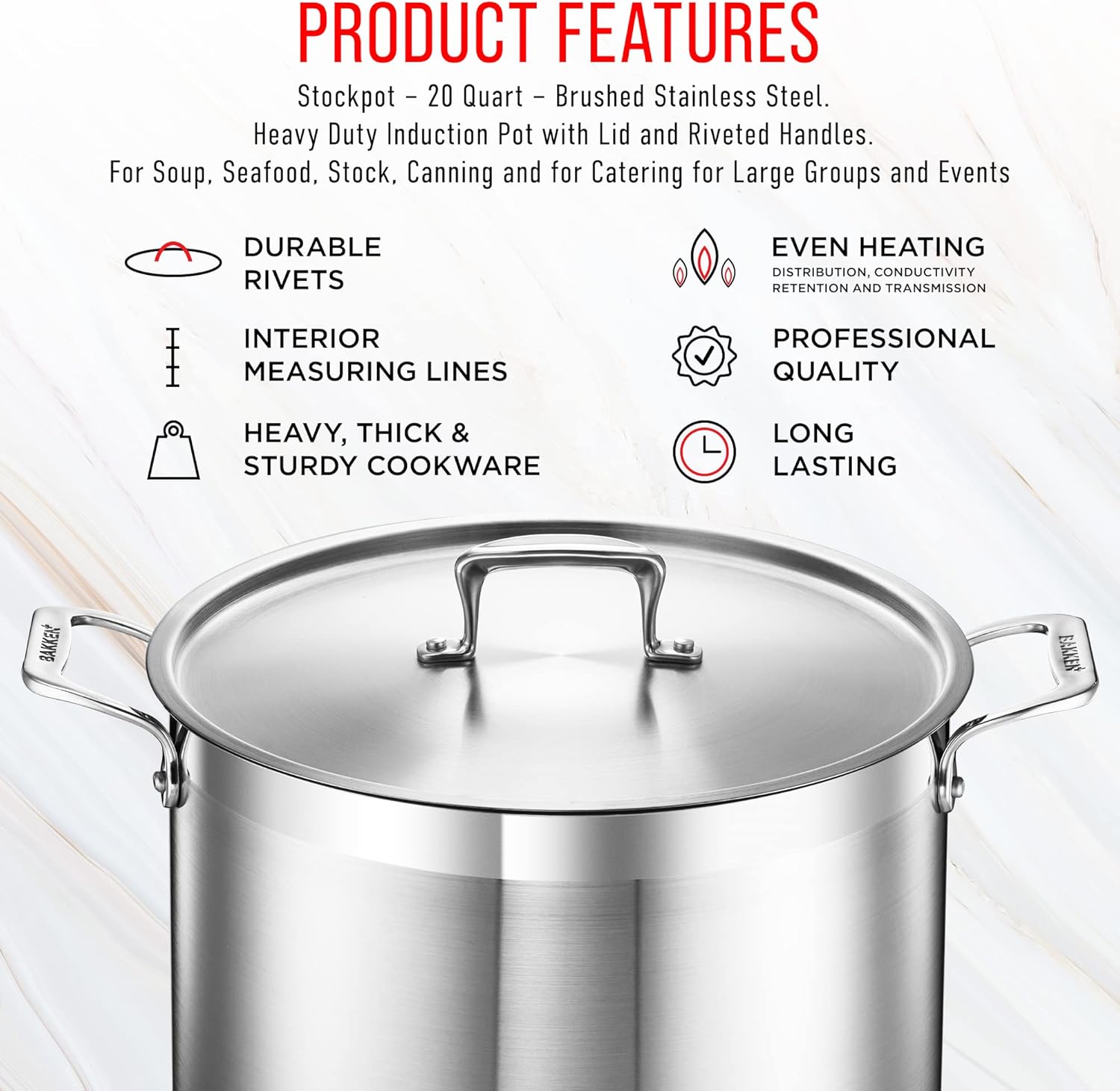 20 Quart Stockpot with Lids Handles