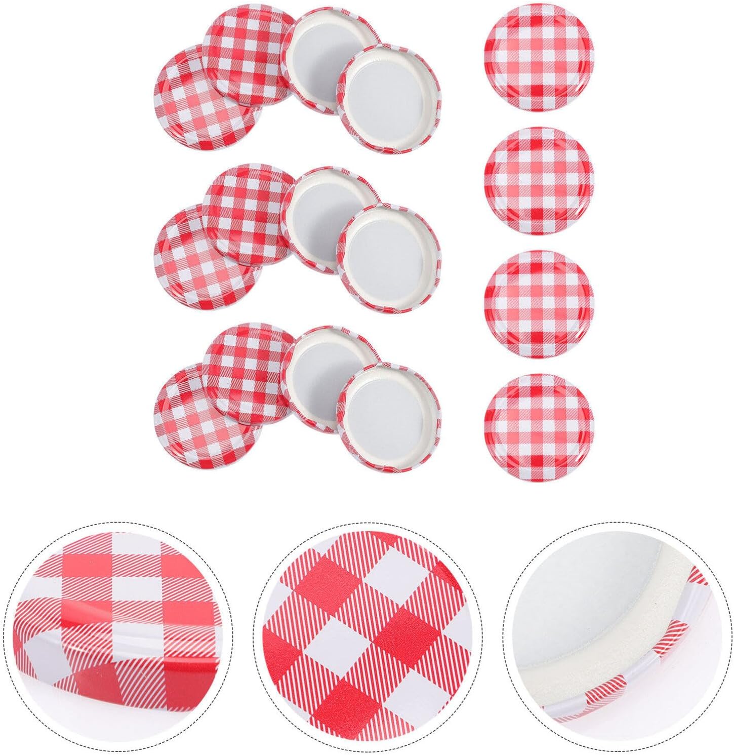 Luxshiny 40pcs Wide Mouth Mason Jar Lids 63mm