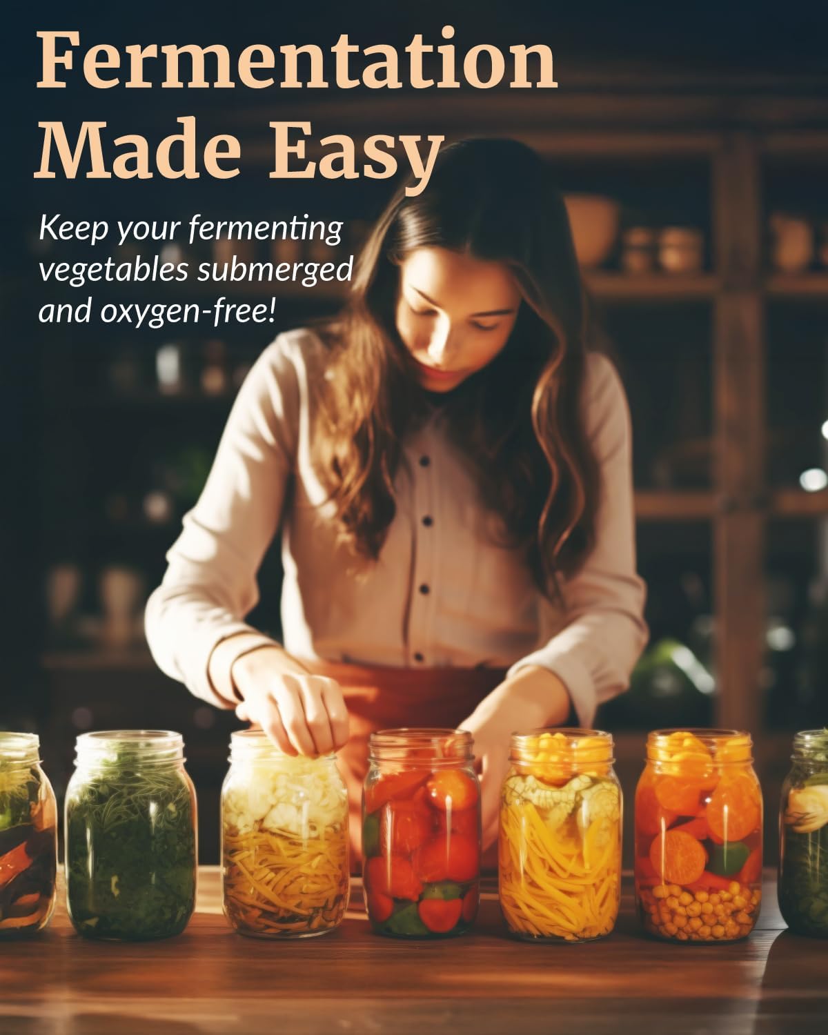 Elementi Fermentation Kit - Keep Vegetables Submerged Perfect for Fermenting by Hand