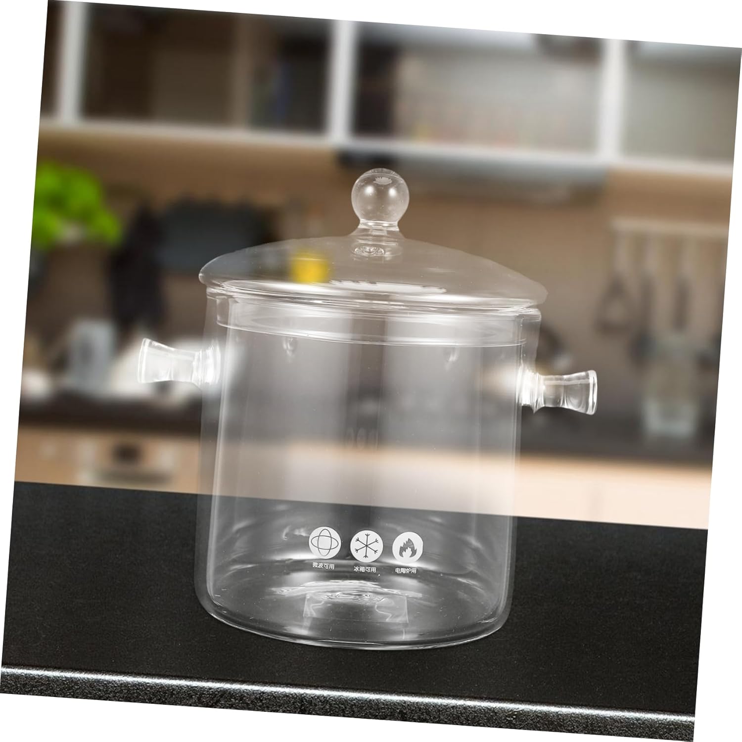 Dual-Handled Clear Glass Stock Pot