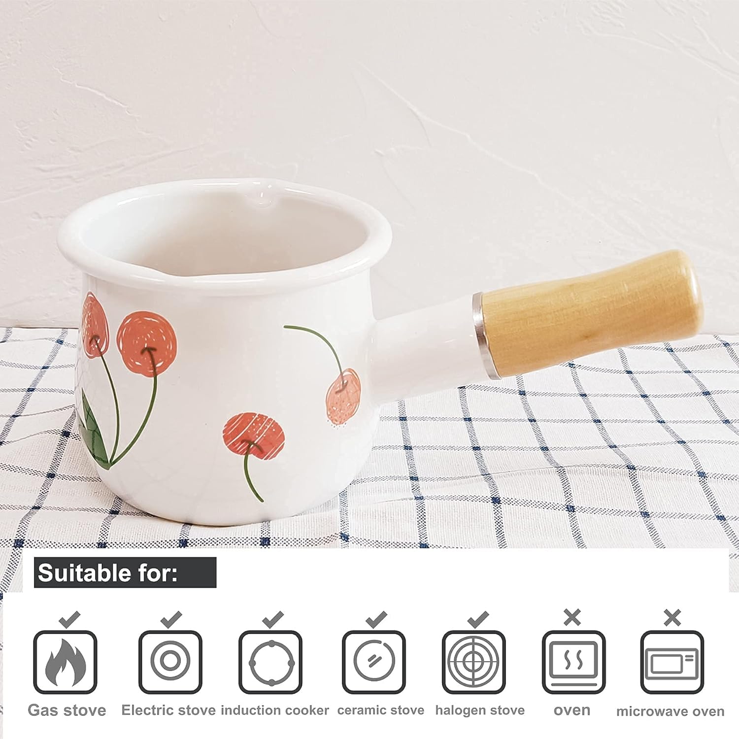 Mini Enamel Milk Pot for Warming