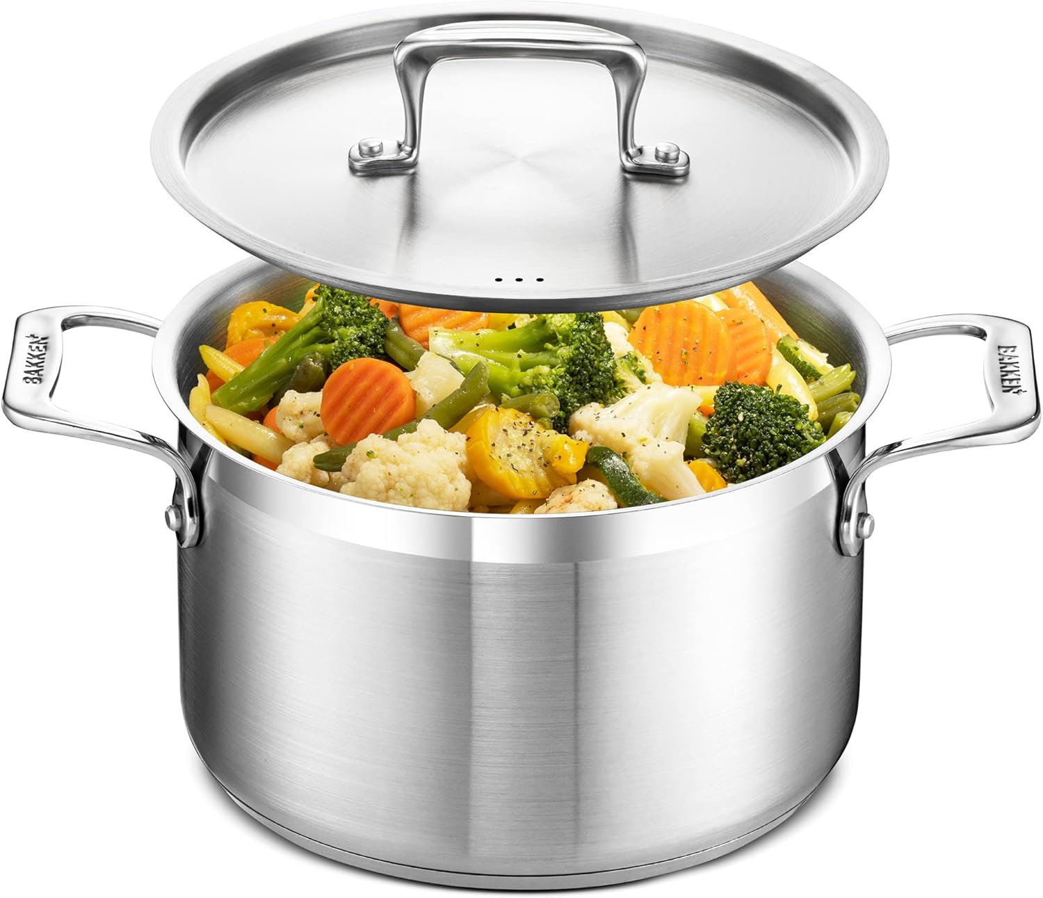Bakken-Swiss 5 Quart Stockpot with Lid and Riveted Handles