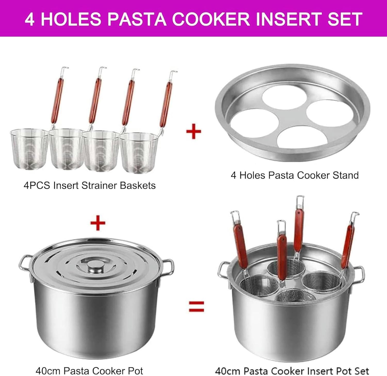 UNbit Stainless Steel Stock Pot Insert Set