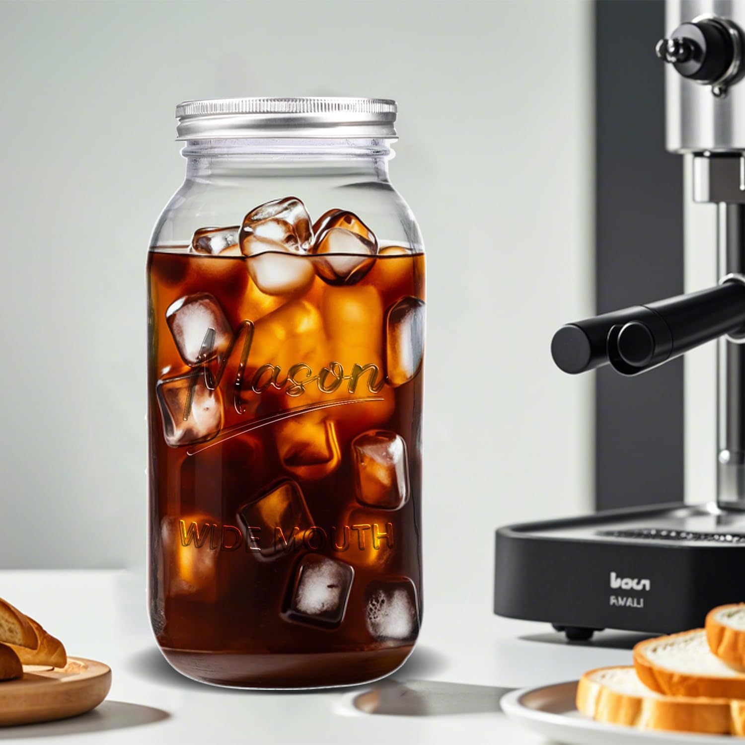 3-Piece Mason Jars with Airtight Lids for Storage