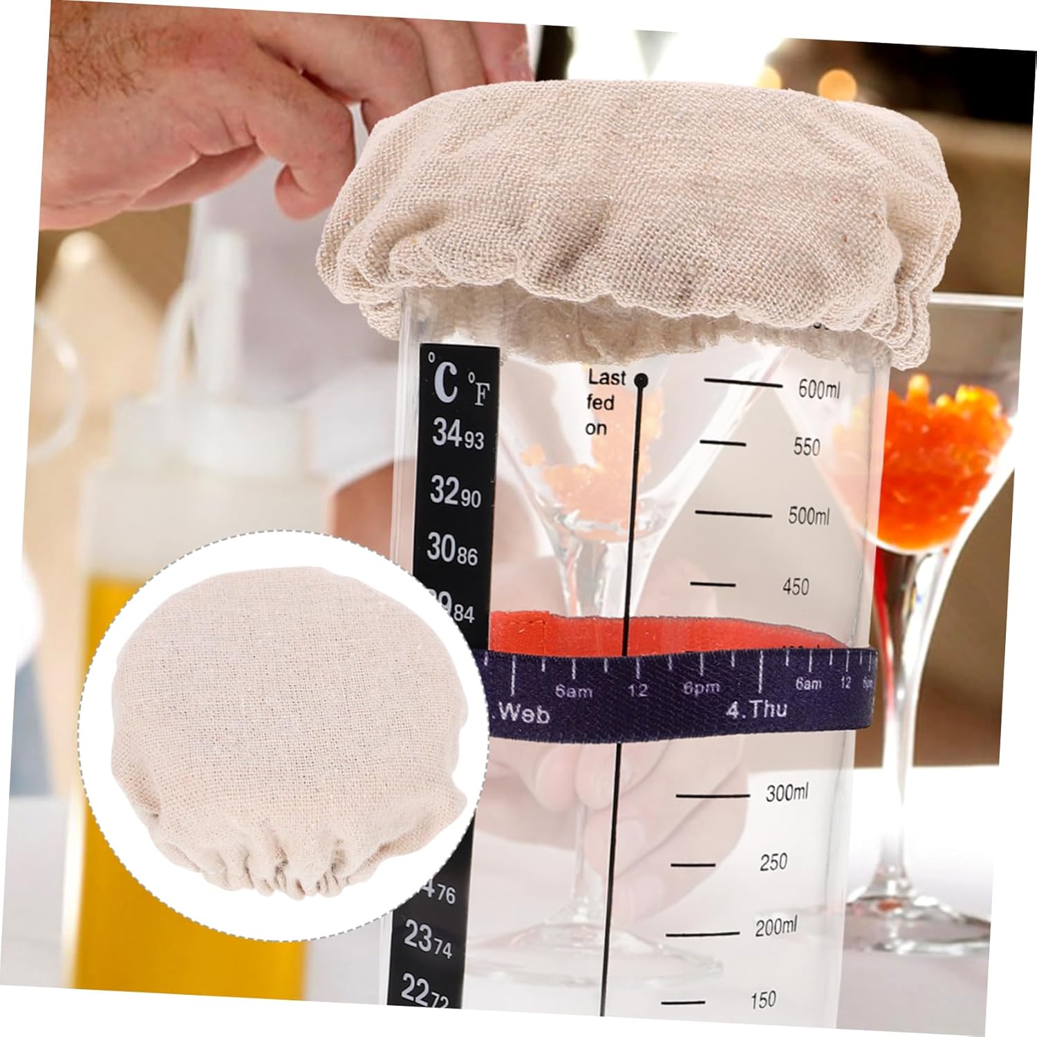 Garneck 2pcs Reusable Muslin Jar Covers