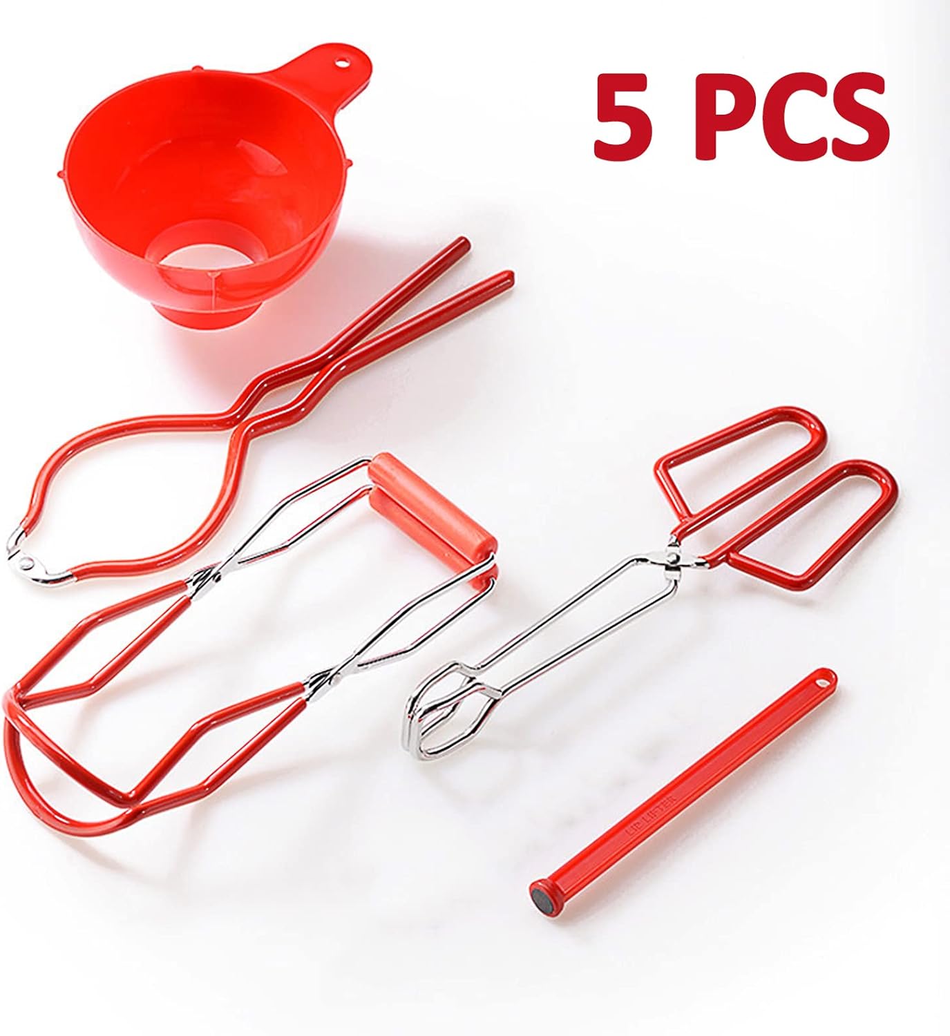 Disappears Canning Kit - 5PCS Stainless Steel Heat-Resistant Canning Essentials Set Red