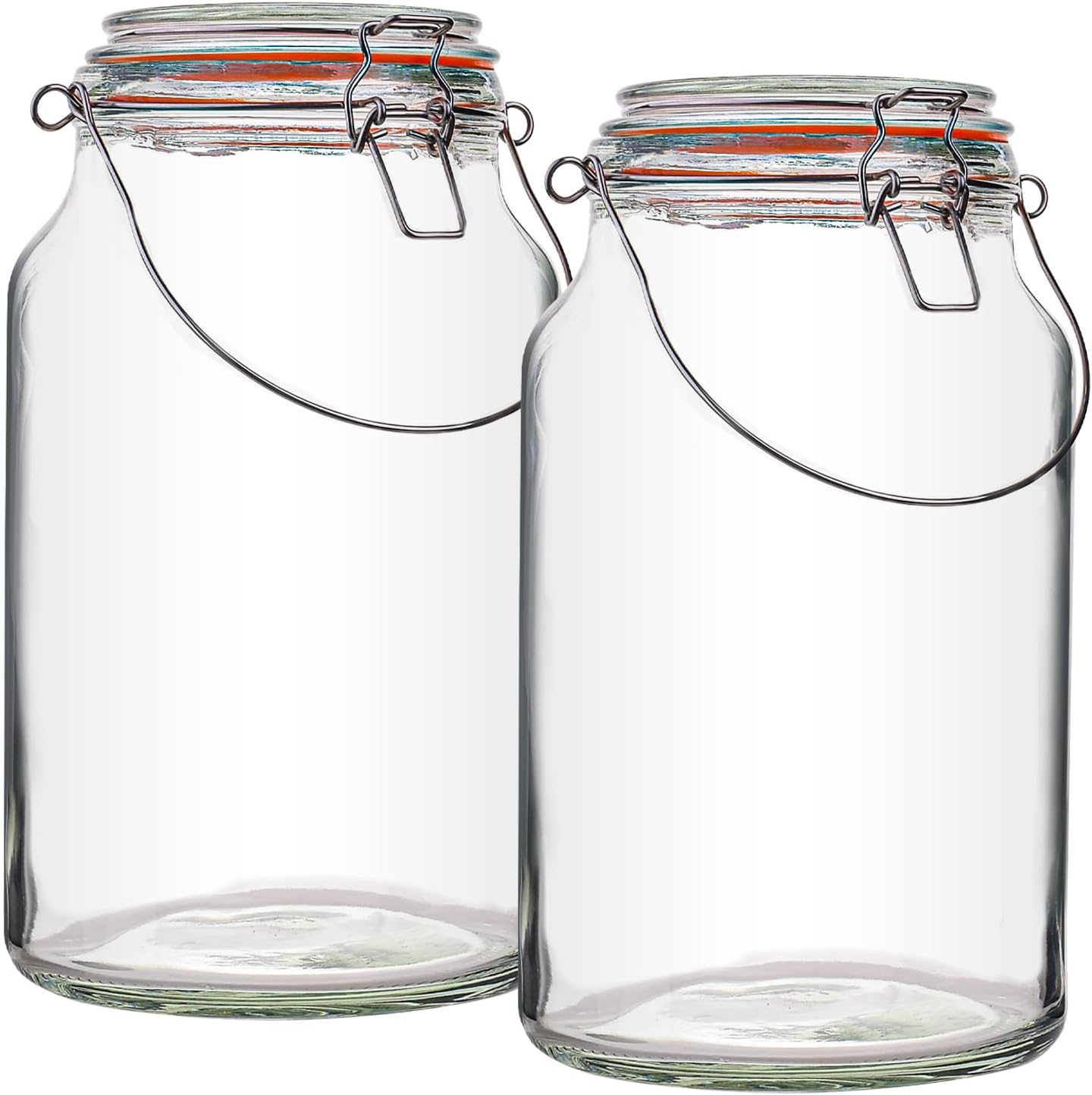 Galssmagic 1 Gallon Glass Jars 2 Pack with Airtight Lids