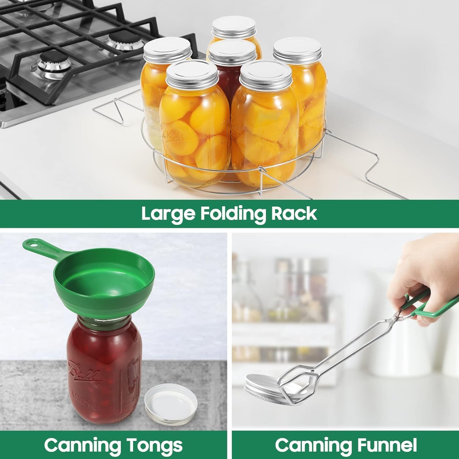 Stainless Steel Water Bath Canning Pot with Rack and Lid