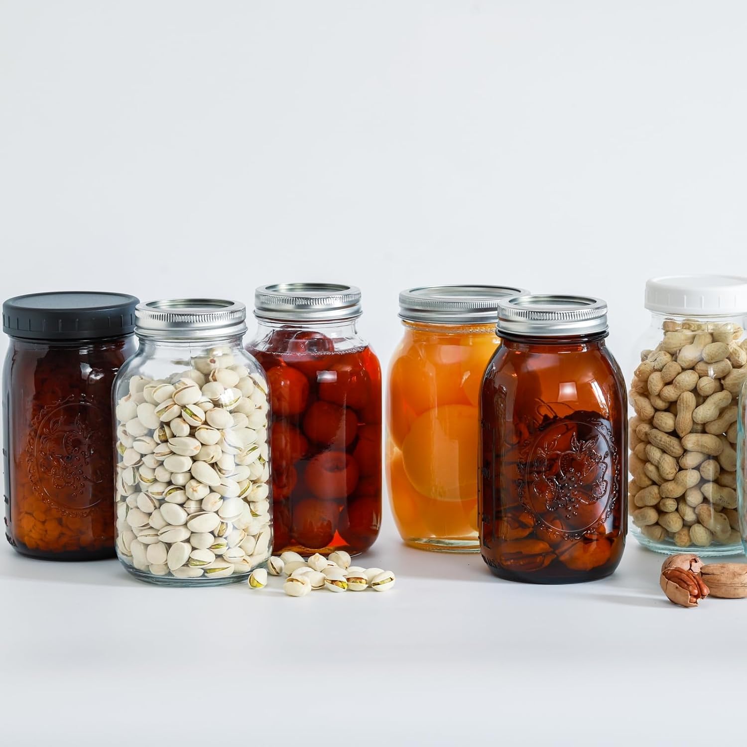 Jumterlee Mason Jars - 12-Piece Set with Airtight Lids for Kitchen Use