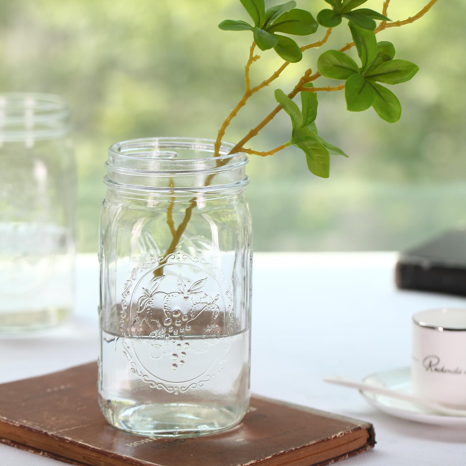 eleganttime 9-Pack 32 Oz Wide Mouth Mason Jars