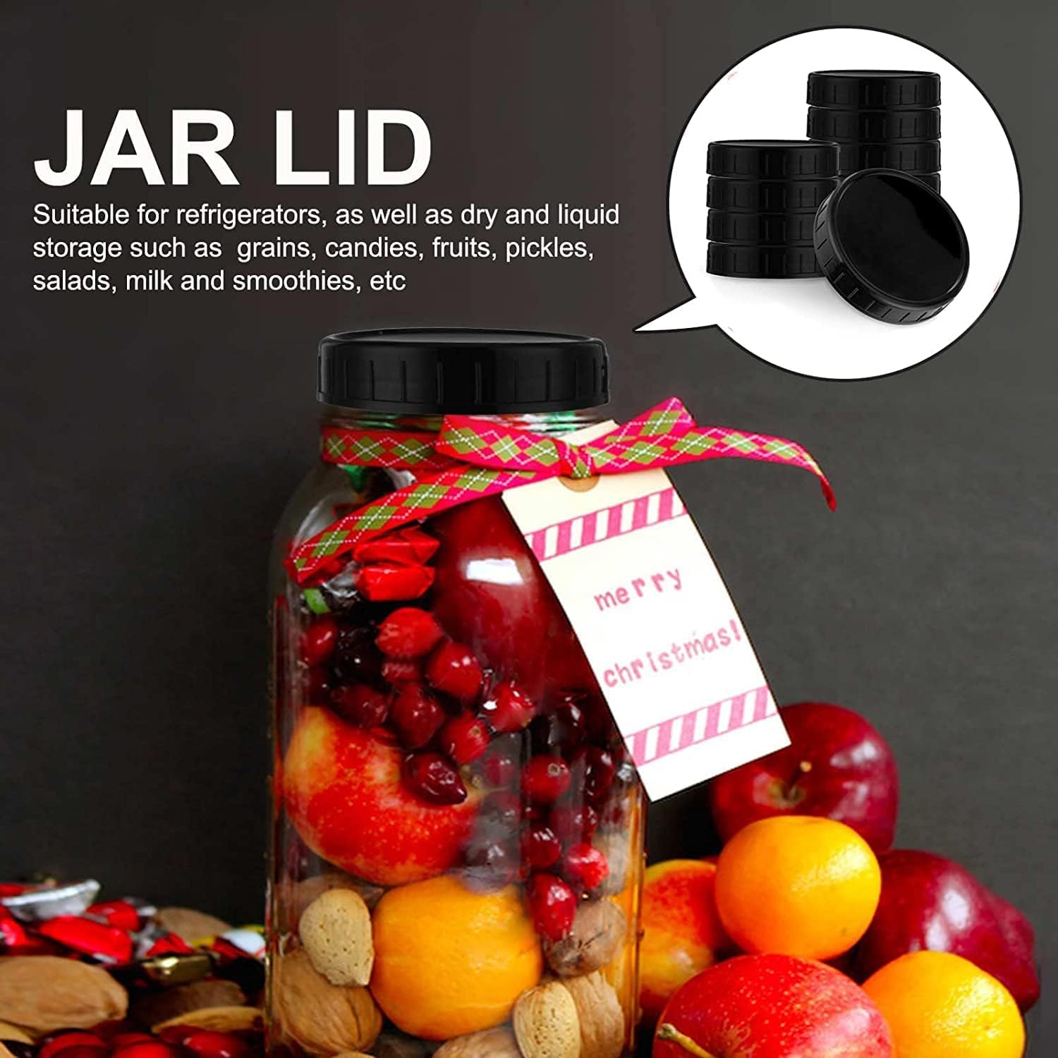 Plastic Mason Jar Lids 8PCS with Leak-Proof Silicone Ring Pink