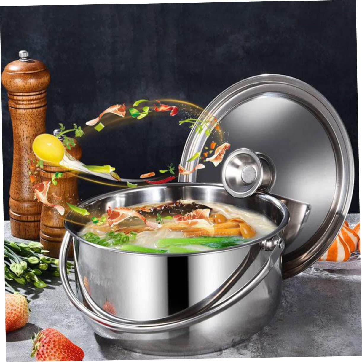 Cozy Multi-Purpose Stainless Steel Cooking Pot and Serving Bowl