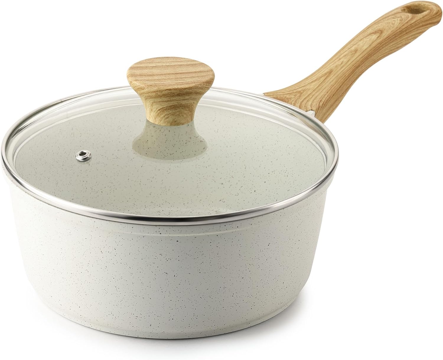 SENSARTE Kenshar-Premium Ceramis Nonstick Saucepan with Lid 20 Quarts PFOAPFAS Free
