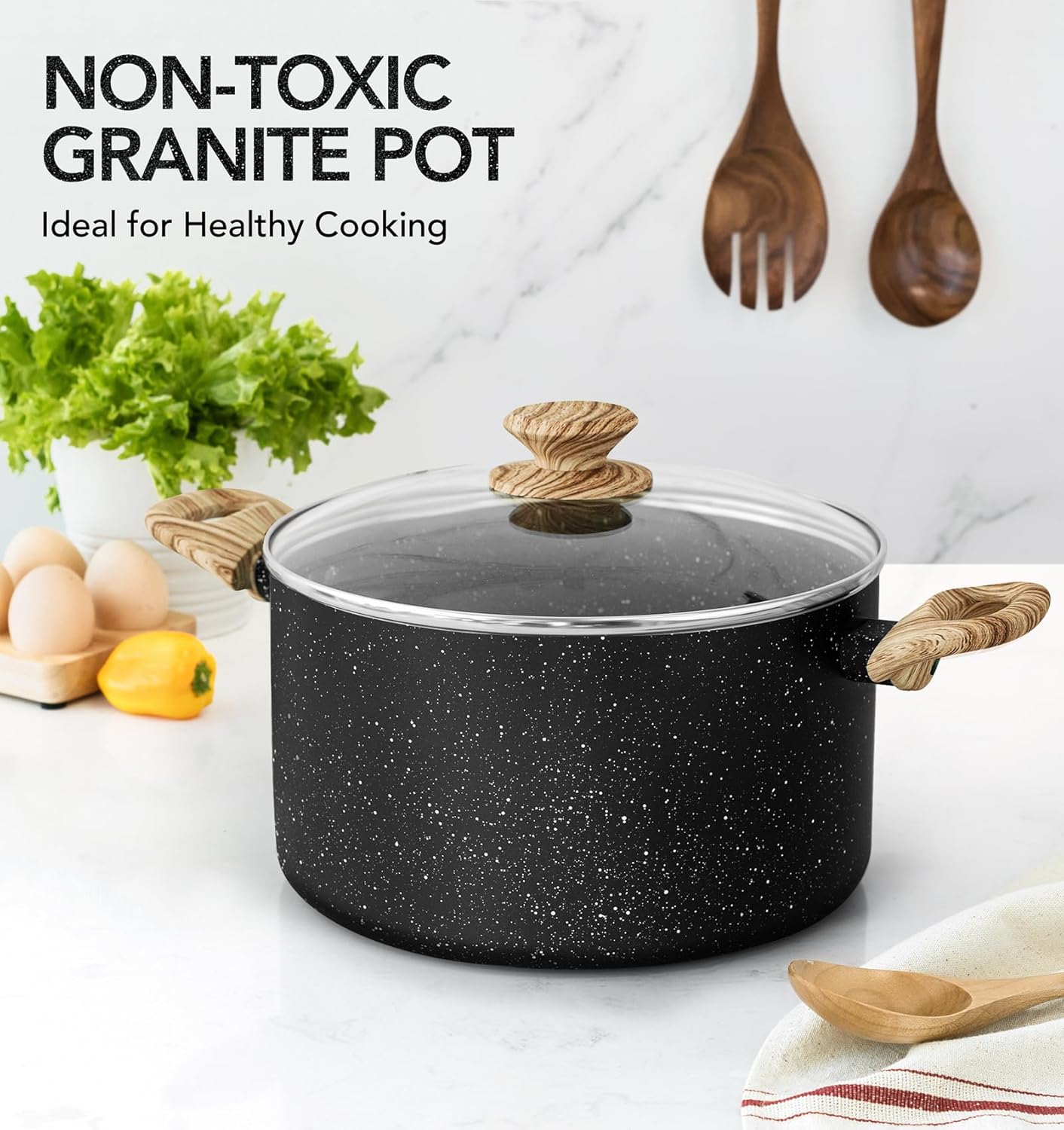 MICHELANGELO 6 Qt Nonstick Stock Pot with Lid