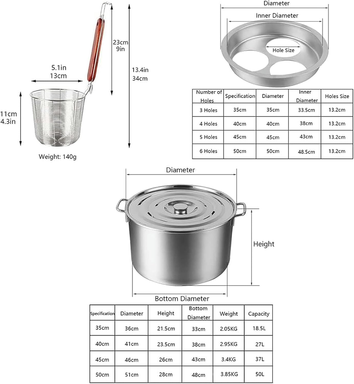 Wzglod Premium Stainless Steel Pasta Cooker Set