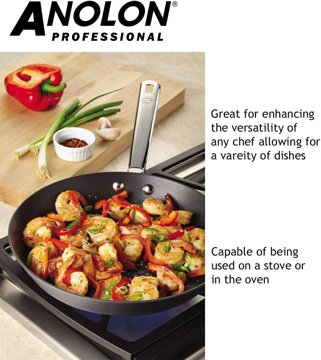 Premium 26cm Anolon Hard Anodised Stir Fry Pan with Ecommerce Features -Lifetime Guarantee