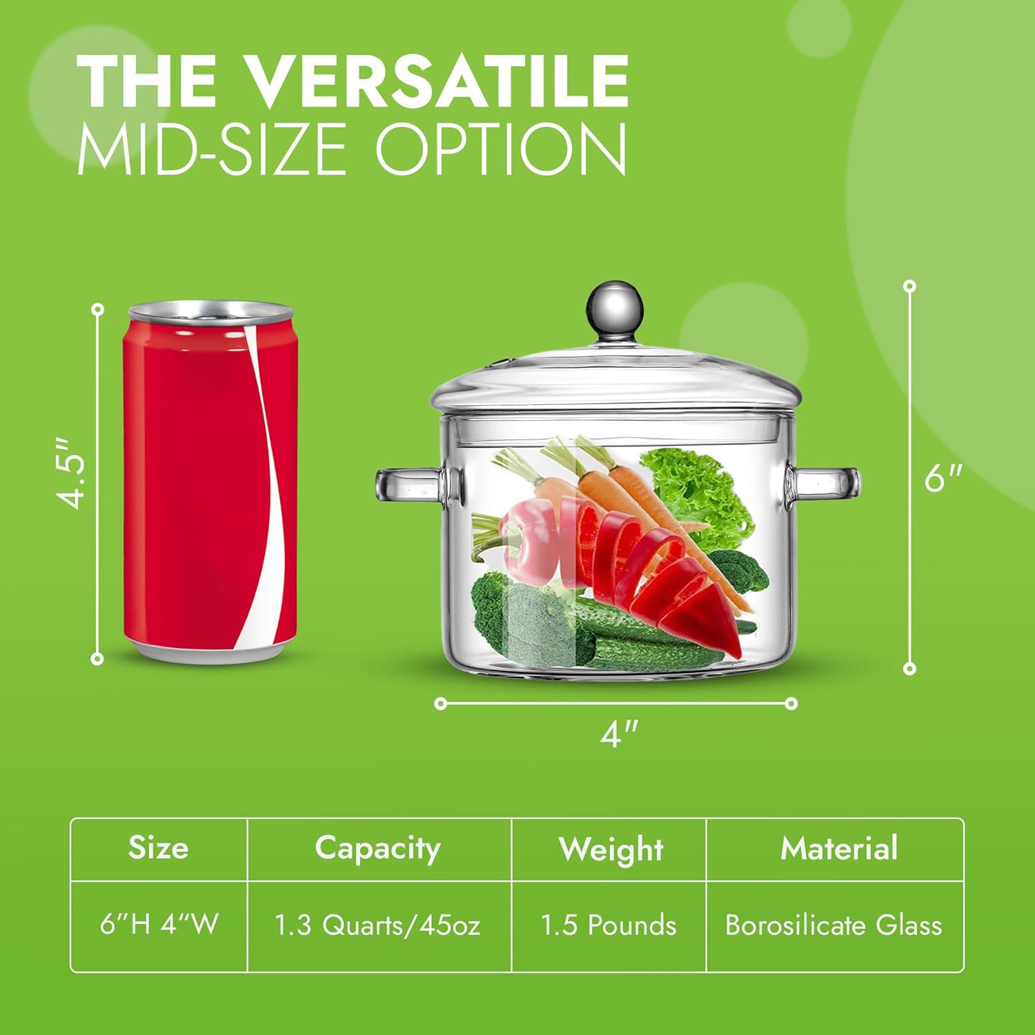 13L Heat-Resistant Glass Cooking Pot