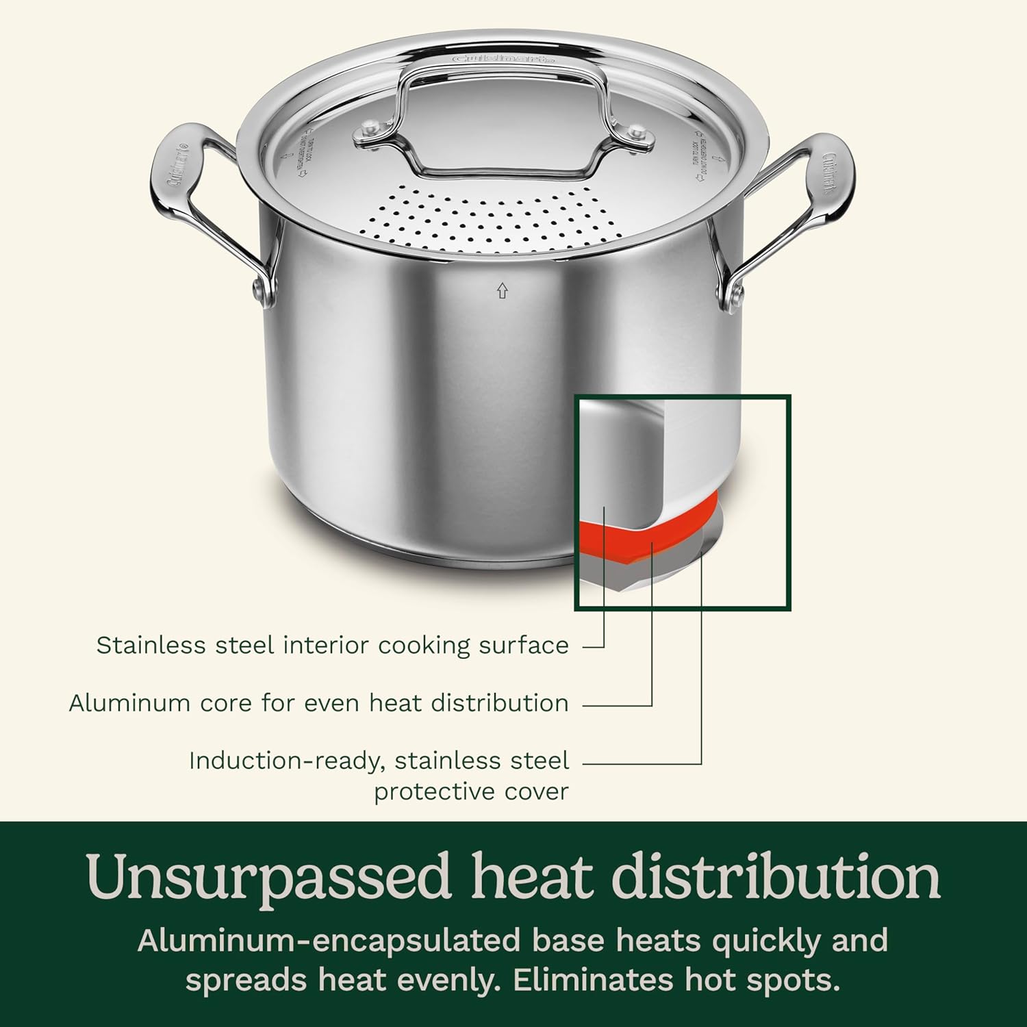 Effortless 6-Quart Pasta with Straining Lid