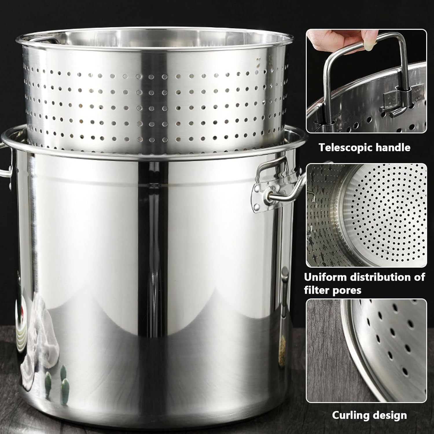 Large 40cmx40cm Stainless Steel Cooking Pot