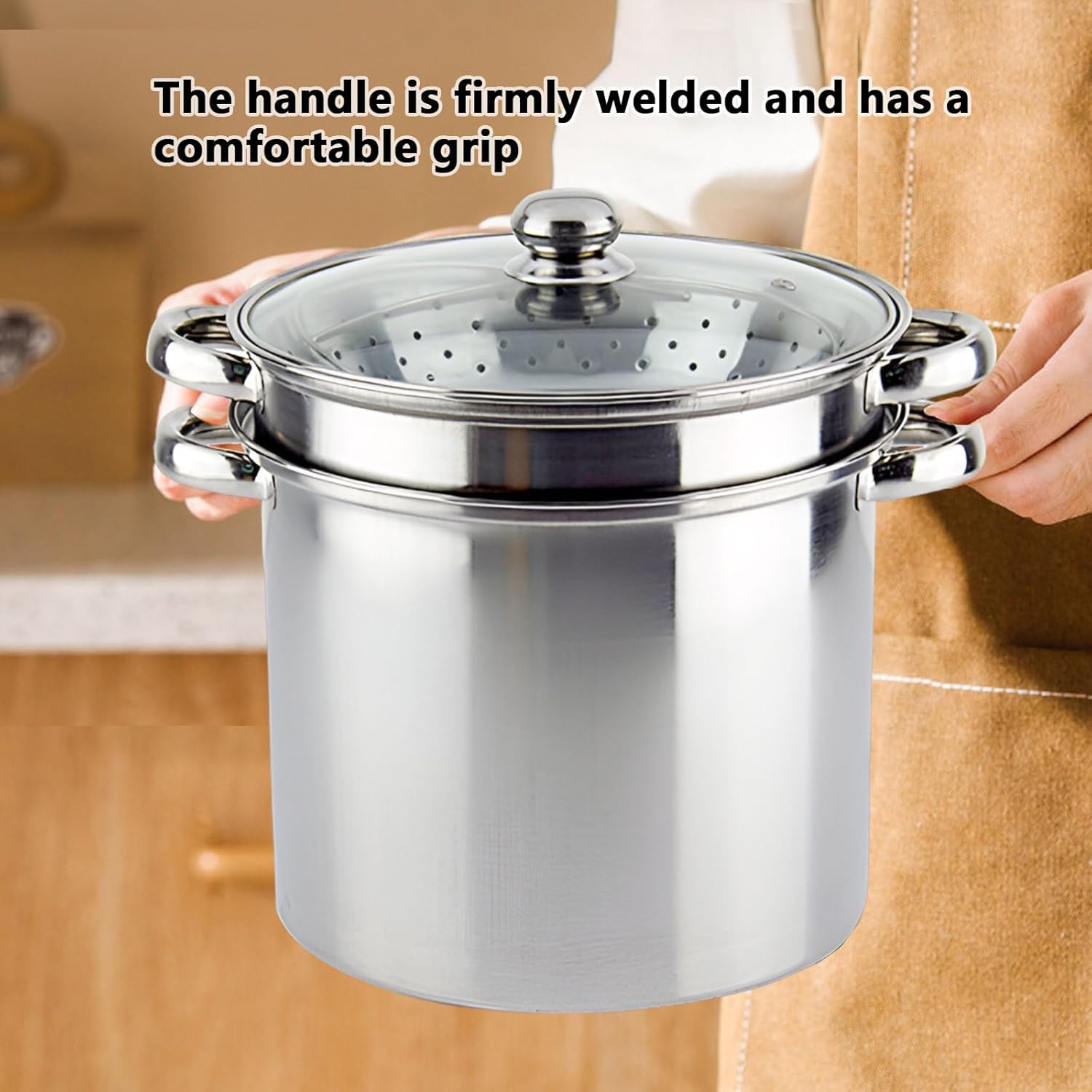 Stainless Steel Stock Pot with Lid and Basket