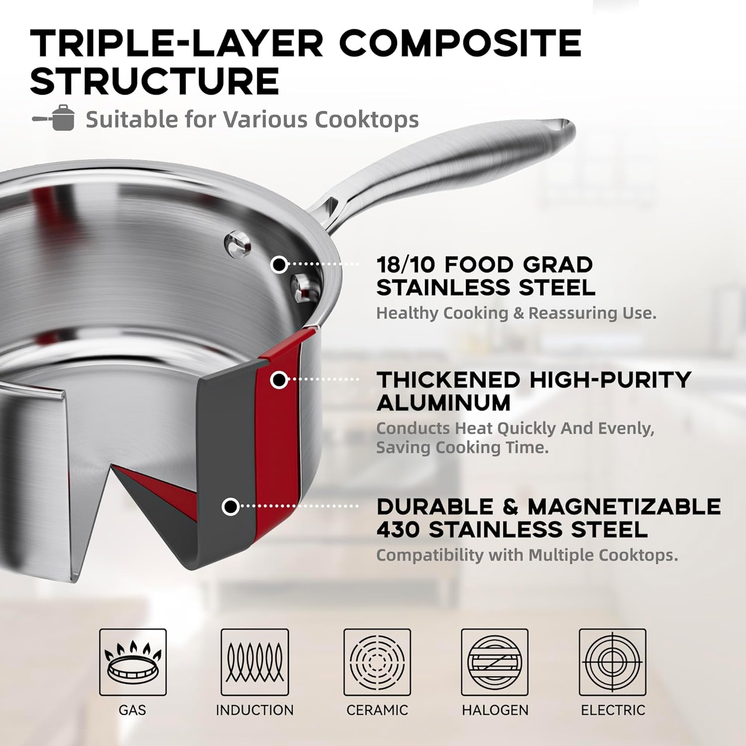 Versatile 15 Quart Stainless Steel Saucepan with Steamer