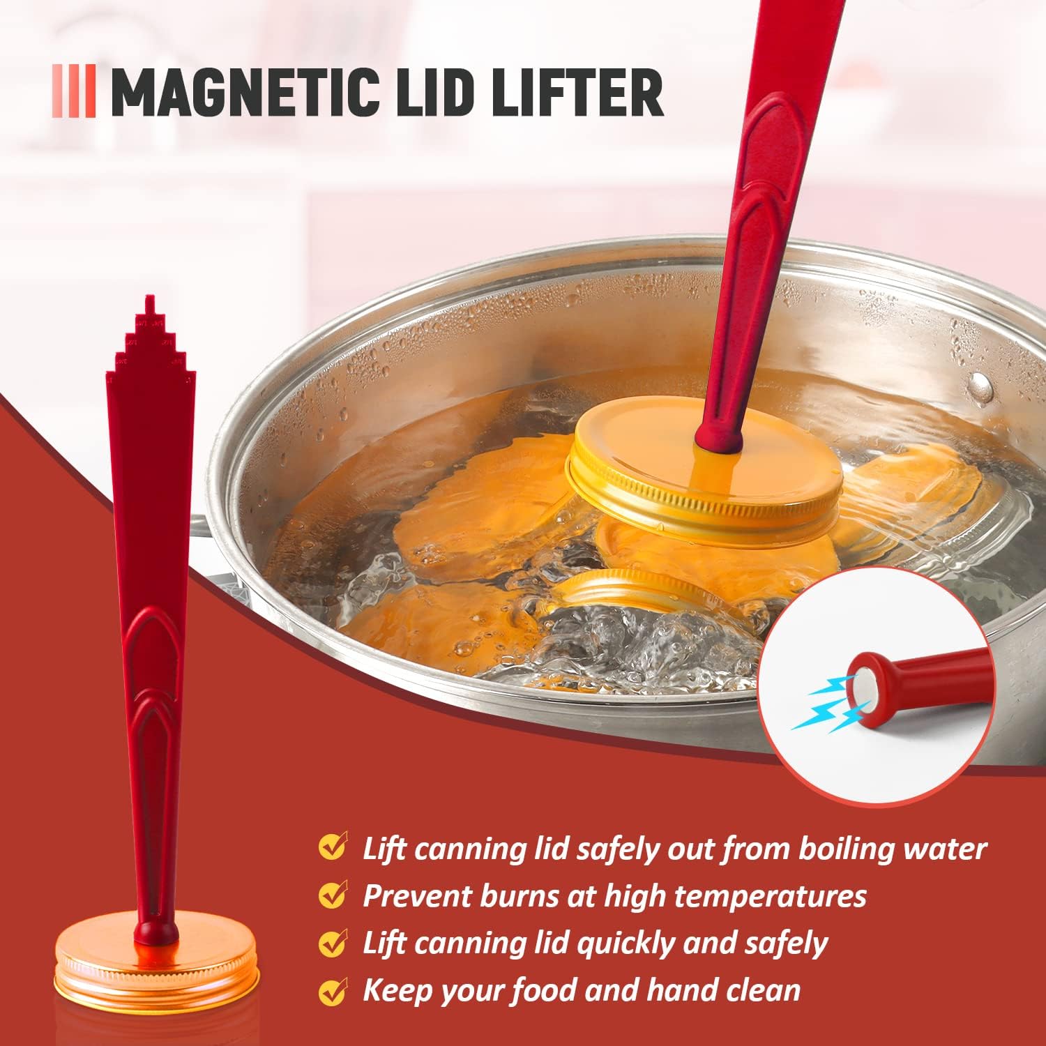 Magnetic Jar Lid Lifter 2PCS