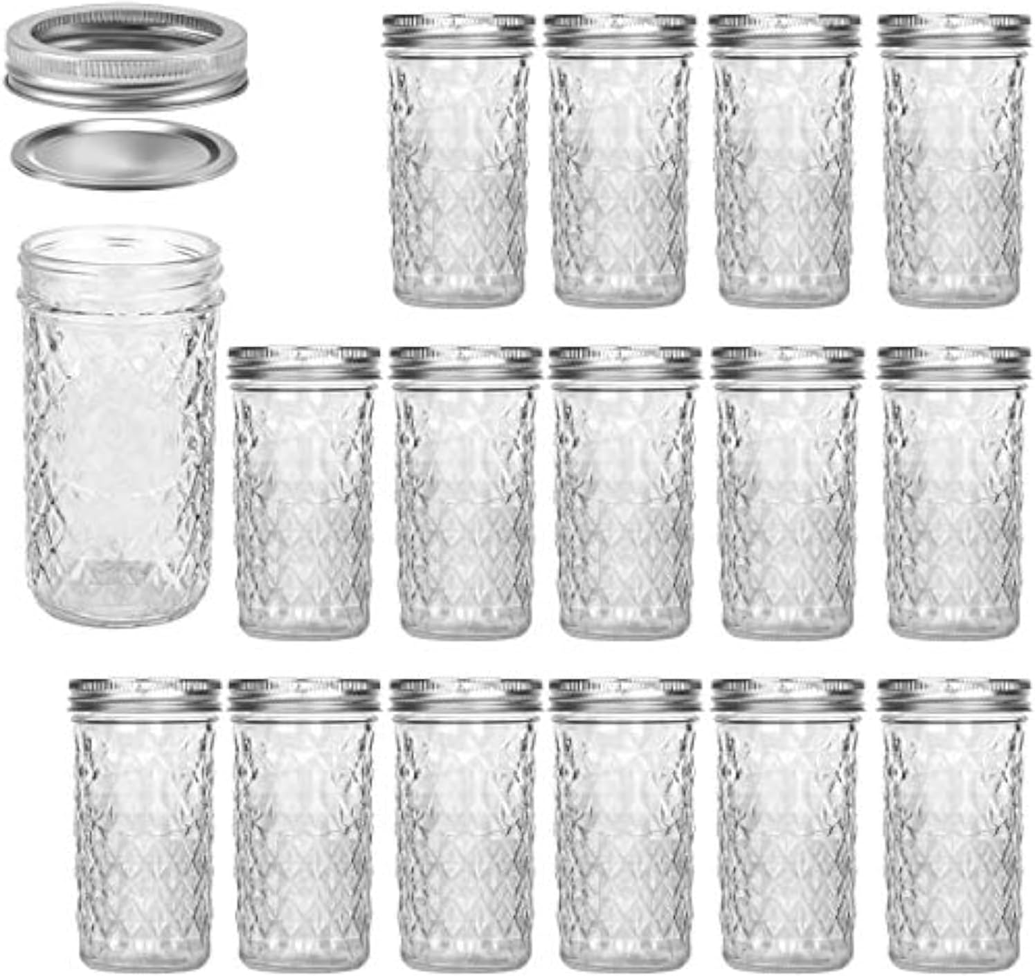 Verones Mason Jars 12 OZ - 15 Pack